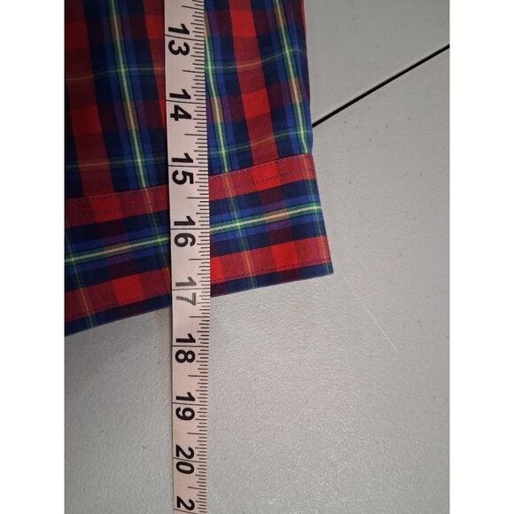 L.L. Bean Wrinkle-Free Red & Blue Plaid Button-Down Shirt Womens M - Picture 5 of 8